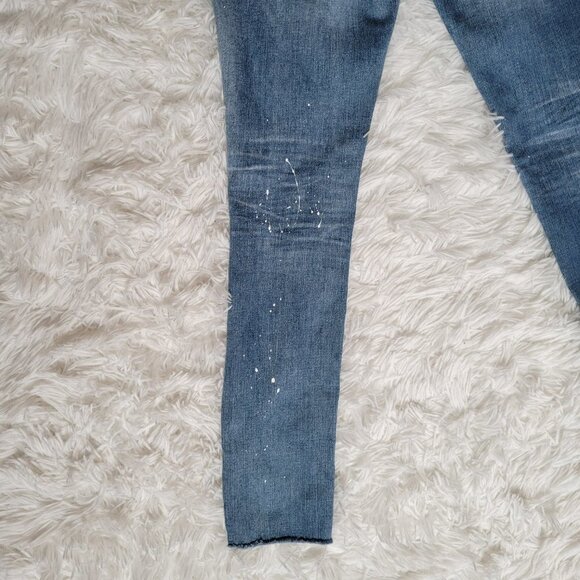 AG The Legging Ankle Skinny Paint Splatter Distressed Jeans - Picture 7 of 14
